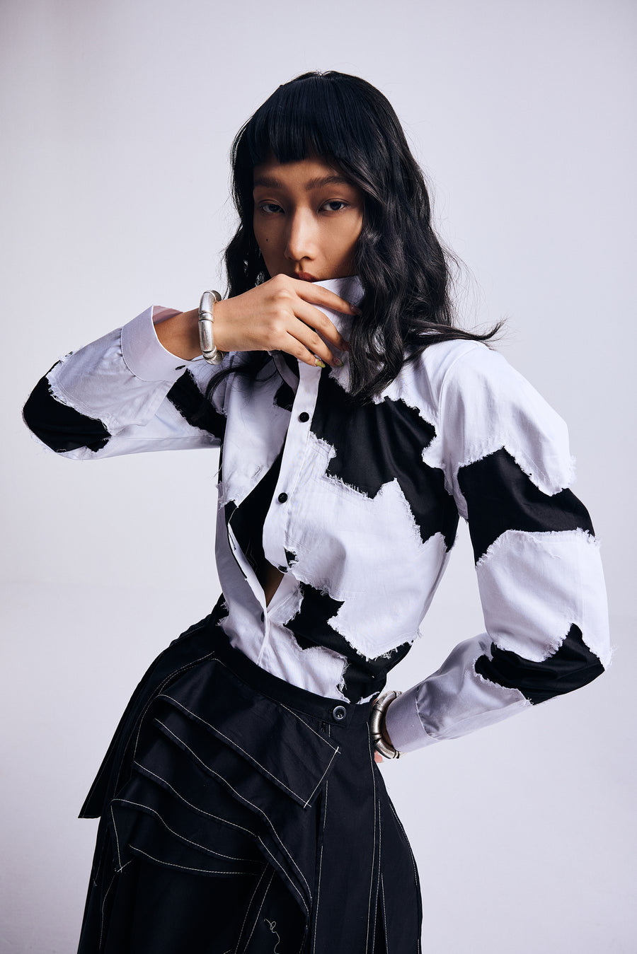 Monochrome Petal" Skirt