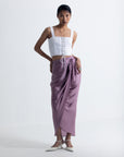 Lilac Overlap drape skirt