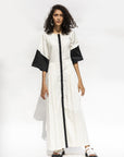 Panelled Cotton Dress with Pleats