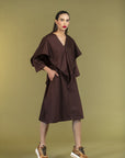 Brown Cape Dress