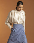 Cool Blue Slit Skirt