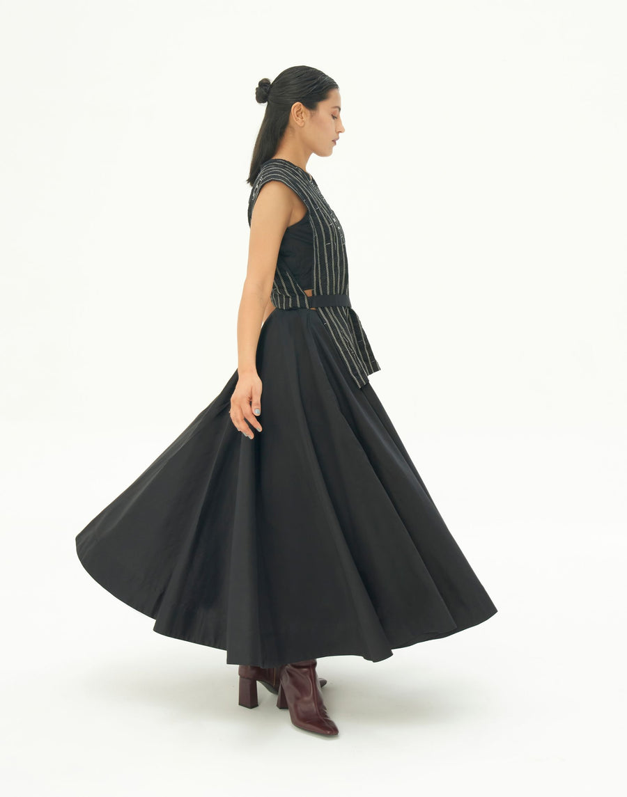 Twirl in black dress