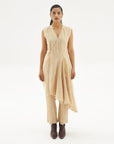 Beige asymmetric hemline co-ordinate set