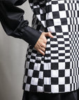 Woven Multi-Checkered Cutsleeve Jacket